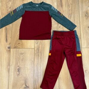 Athletic Works Boys' Charcoal and Maroon Shirt and Pants Set